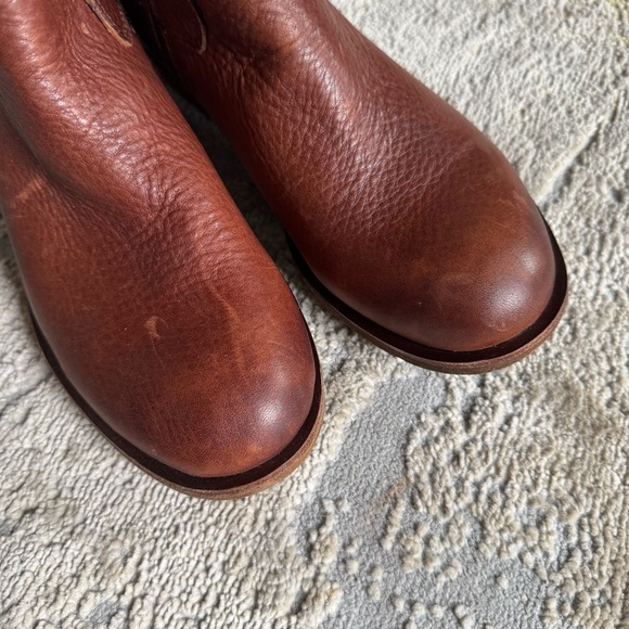 Sofft tall brown cognac leather Sharnell Heel boots lace tie back 8.5 - Picture 9 of 13